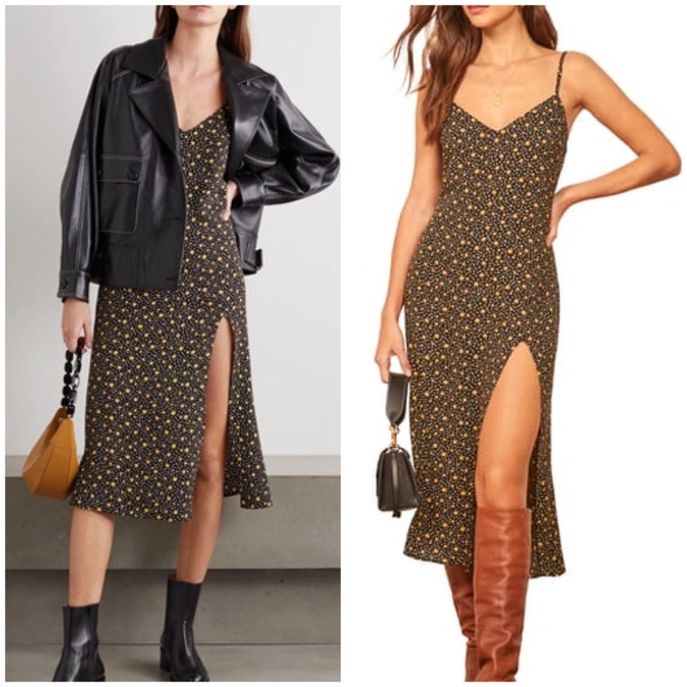 Reformation Crimini Leg Slit Midi Dress